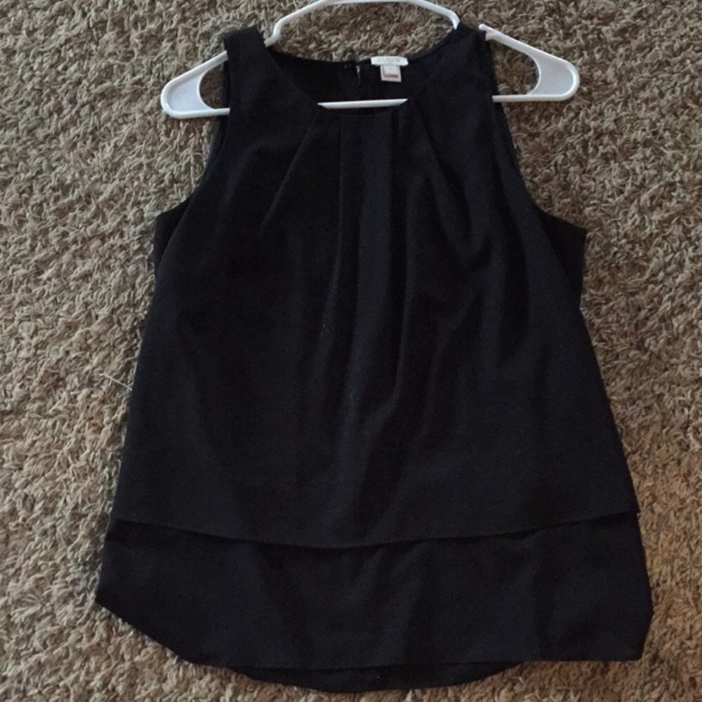 Tiered JCrew black blouse